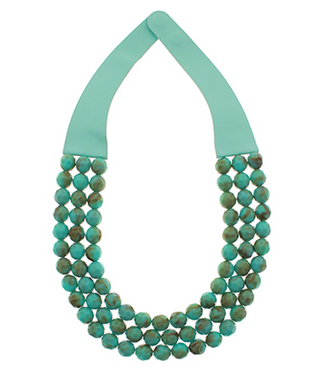 Turquoise 3 Row Beaded Necklace
