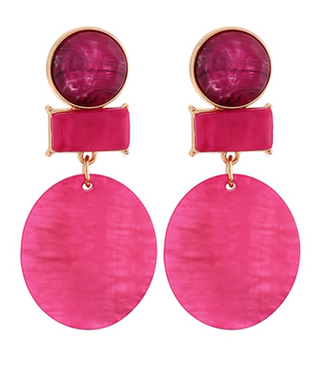 Fuchsia Oval Drop Earring