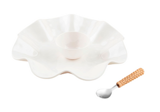 Ruffle Melamine Chip & Dip Set