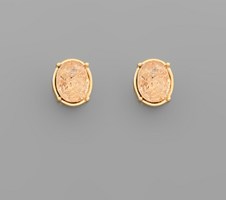 Peach Oval Stud