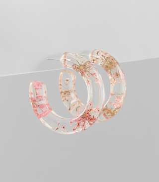 Pink Pressed Flower Hoop