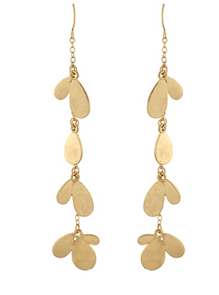Gold Petal Drop Earring