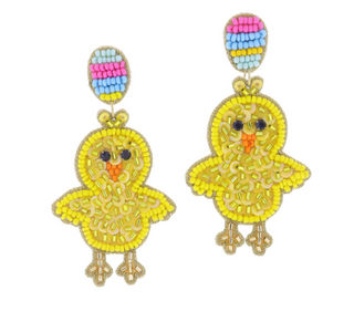 Chick Egg Beaded Earring