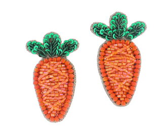Green / Orange Sequin Carrot Earring