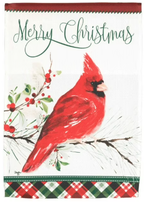 Merry Christmas Cardinal Garden Flag 