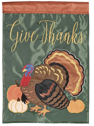 Give Thanks Garden Flag 