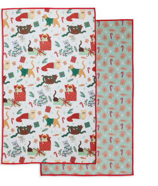 Christmas Kitties Microfiber Dish Towel