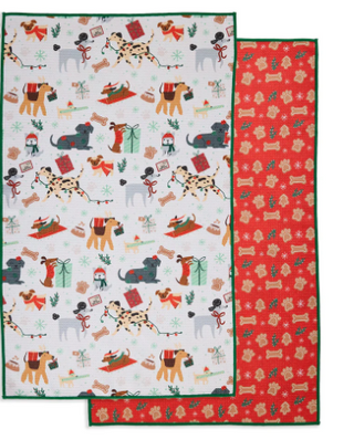 Holiday Pups Microfiber Dish Towel