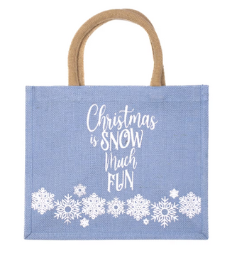 Snow Much Fun Gift Tote White 12x10x8
