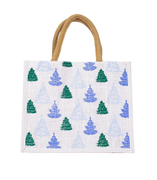Evergreen Dreams Gift Tote Misty Blue 12x10x8