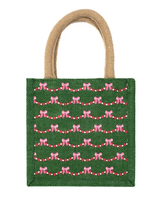 Bow Garland Gift Tote Pink 7x7x5