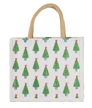 Grand X-mas Tree Gift Tote Green 12x10x8