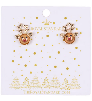 Rudolph Stud Earrings Brown