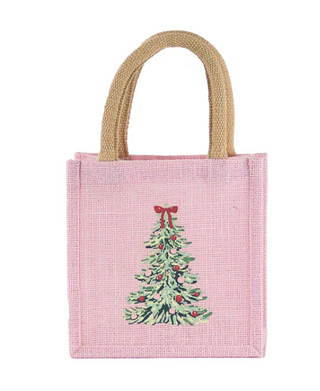Noelle Tree Petite Gift Tote Pink 7x7x5