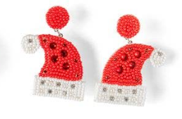 Santa Hat Beaded Earring