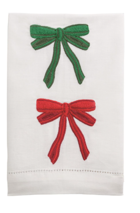 Two Bows Embroidered Towel