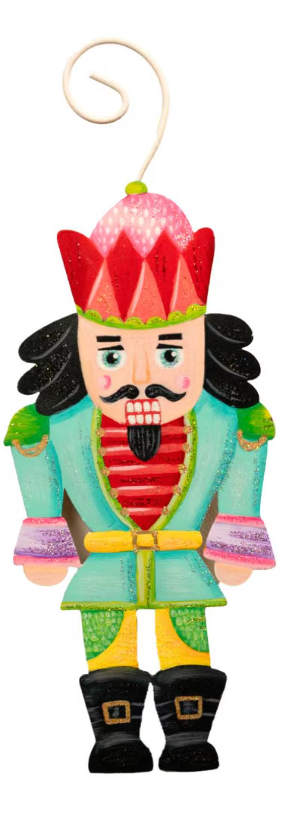Purple & Blue Crown Nutcracker Ornament