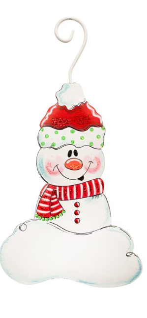 Martin's Green Polka Dot Snowman Ornament