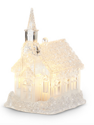 Iced Church W/Cross Ornament