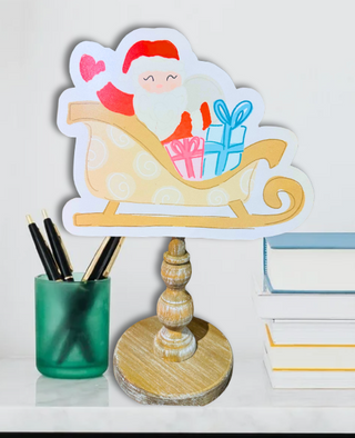 Santa Sleigh Topper