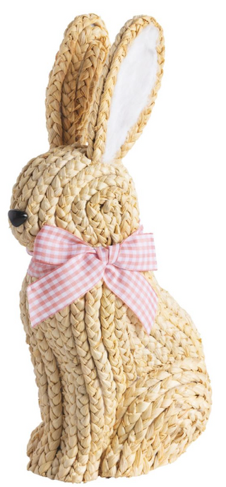 Pink Bow Woven Bunny Sitter