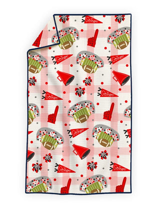 Red & White Gameday Microfiber Tea Towel