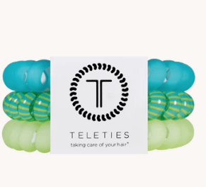 Teleties hair ties with a visible brand label on a white background