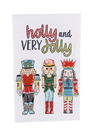 tea towel with three nutcrackers
