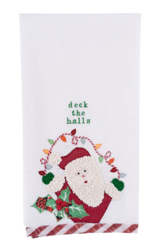 Santa Deck the Halls Tea Towel