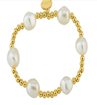 gold bracelet with pearls