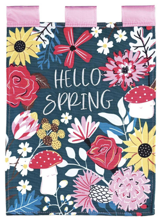 hello spring flag