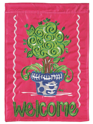 welcome topiary flag