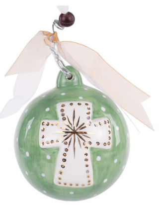Gold Star Cross Ornament