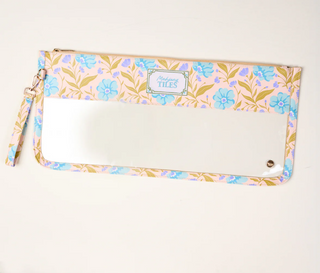 Mahjong Poppin Petals Aqua Tile Keeper Pouch