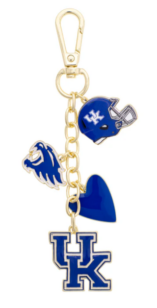 Kentucky Wildcats Heart Cluster Bag Charm
