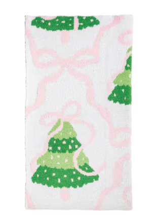 Pink Bow Chenille Blanket