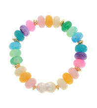 Light Multi Pearl Marble Bead Bracelet