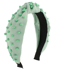 Mint Ball Beaded Knot Headband