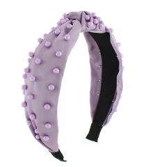 Lavender Ball Beaded Knot Headband