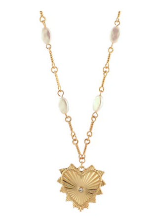 Heart Pendant Pearl Necklace