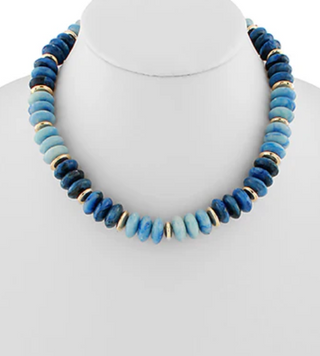 Blue Marbleized Stone Necklace