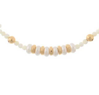 Pearl & Metal Bead Necklace