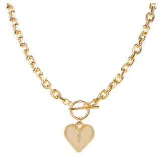 Puffy Heart Toggle Necklace