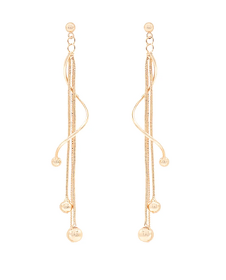 Fringe End Ball Chain & Twisted Earrings