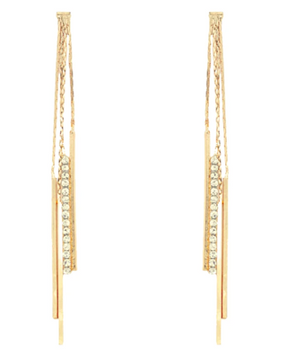 Fringe End Chain Earrings