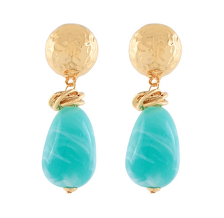 Turquoise Marble Teardrop Earrings