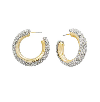 Clear Rhinestone Hoop Earrings