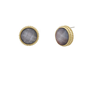 Gray Faceted Stone Earrings