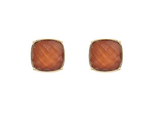 Mocha Epoxy Stone Stud Earrings