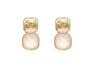 Champagne 12mm Epoxy Stone Earrings